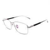 Olet Prescription Glasses Titanium Eyeglasses Silver Square Frame Medium Size LP8019C2