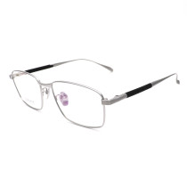 Olet Prescription Glasses Titanium Eyeglasses Silver Square Frame Medium Size LP8019C2