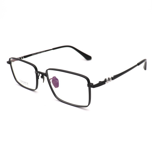 Olet Prescription Glasses Titanium Eyeglasses Black Square Frame Large Size for Men LP8038C2