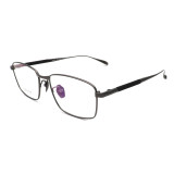 Olet Prescription Glasses Titanium Eyeglasses Gunmetal Square Frame Medium Size LP8019C3