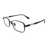 Olet Prescription Glasses Titanium Eyeglasses Black Square Frame Large Size for Men LP8033C2