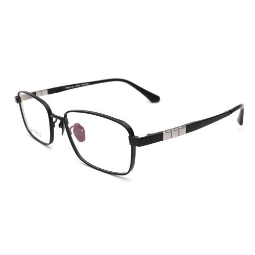 Olet Prescription Glasses Titanium Eyeglasses Black Square Frame Large Size for Men LP8033C2
