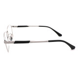 Olet Prescription Glasses Titanium Eyeglasses Silver Square Frame Medium Size LP8018C2