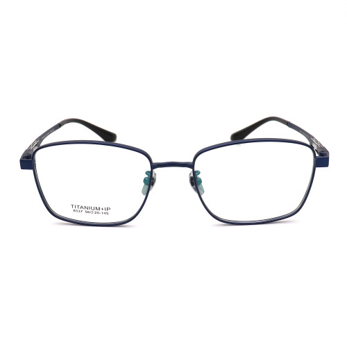 Olet Prescription Glasses Titanium Eyeglasses Blue Square Frame Large Size for Men LP8037C4
