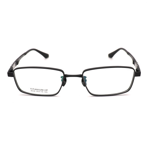 Olet Prescription Glasses Titanium Eyeglasses Black Rectangle Frame Large Size for Men LP8036C2