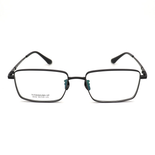 Olet Prescription Glasses Titanium Eyeglasses Black Square Frame Large Size for Men LP8038C2