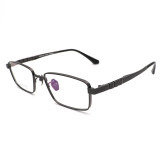 Olet Prescription Glasses Titanium Eyeglasses Gunmetal Rectangle Frame Large Size for Men LP8036C3