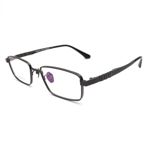 Olet Prescription Glasses Titanium Eyeglasses Gunmetal Rectangle Frame Large Size for Men LP8036C3