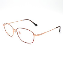 Olet Prescription Glasses Titanium Eyeglasses Gold/Red Geometric Frame Medium Size for Women LP8022C3