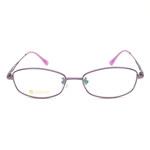Olet Prescription Glasses Titanium Eyeglasses Purple Oval Frame Medium Size for Women LP8008C4