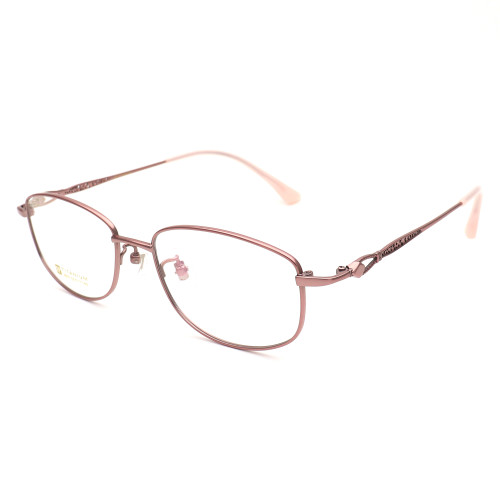 Olet Prescription Glasses Titanium Eyeglasses Pink Oval Frame Large Size for Women LP8007C5