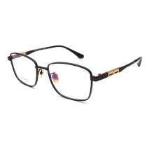 Olet Prescription Glasses Titanium Eyeglasses Coffee Square Frame Large Size for Men LP8037C5