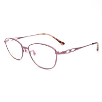 Olet Prescription Glasses Titanium Eyeglasses Purple Oval Frame Medium Size for Women LP8024C4