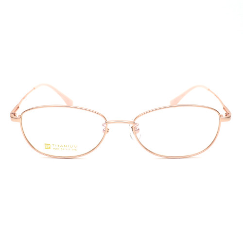 Olet Prescription Glasses Titanium Eyeglasses Gold Oval Frame Medium Size for Women LP8009C2