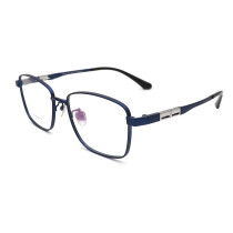 Olet Prescription Glasses Titanium Eyeglasses Blue Square Frame Large Size for Men LP8037C4