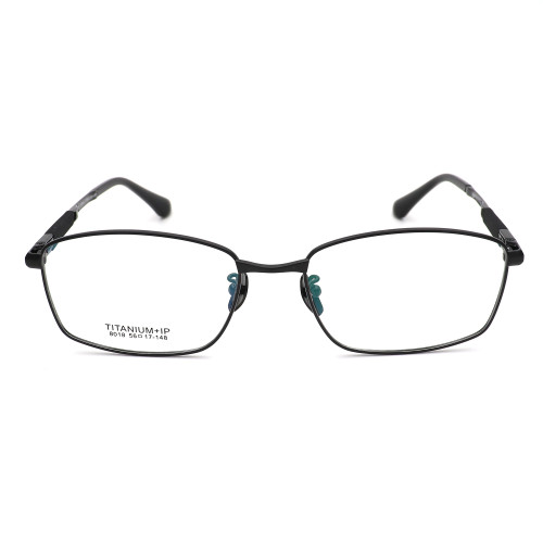 Olet Prescription Glasses Titanium Eyeglasses Black Square Frame Medium Size LP8018C4