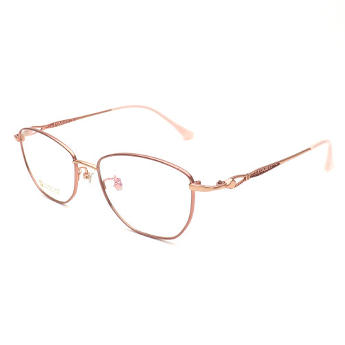 Olet Prescription Glasses Titanium Eyeglasses Pink Oval Frame Large Size for Women LP8005C5