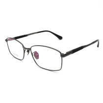 Olet Prescription Glasses Titanium Eyeglasses Gunmetal Square Frame Medium Size LP8018C3