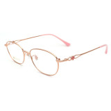 Olet Prescription Glasses Titanium Eyeglasses Gold Oval Frame Medium Size for Women LP8021C2