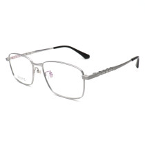 Olet Prescription Glasses Titanium Eyeglasses Silver Square Frame Medium Size for Men LP93139C2