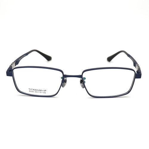 Olet Prescription Glasses Titanium Eyeglasses Blue Rectangle Frame Large Size for Men LP8036C4