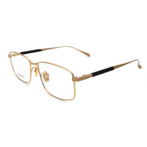 Olet Prescription Glasses Titanium Eyeglasses Gold Rectangle Frame Medium Size LP8020C1