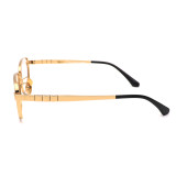Olet Prescription Glasses Titanium Eyeglasses Gold Square Frame Large Size for Men LP8033C1
