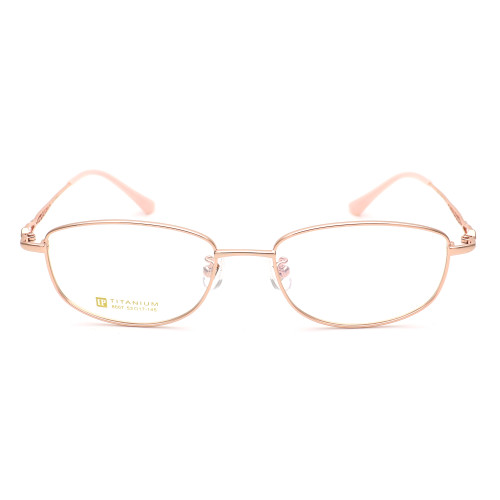 Olet Prescription Glasses Titanium Eyeglasses Gold Oval Frame Large Size for Women LP8007C2