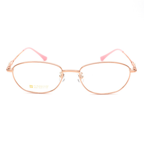 Olet Prescription Glasses Titanium Eyeglasses Gold Oval Frame Medium Size for Women LP8021C2