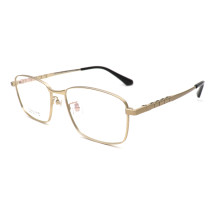 Olet Prescription Glasses Titanium Eyeglasses Gold Square Frame Medium Size for Men LP93139C1