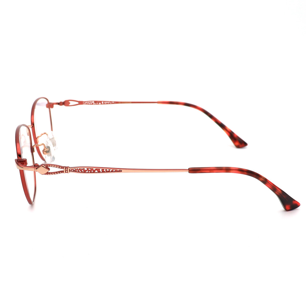 Olet Prescription Glasses Titanium Eyeglasses Red Oval Frame Large