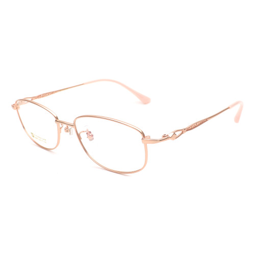 Olet Prescription Glasses Titanium Eyeglasses Gold Oval Frame Large Size for Women LP8007C2