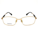 Olet Prescription Glasses Titanium Eyeglasses Gold Square Frame Medium Size LP8018C1