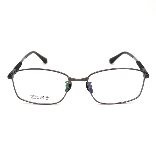 Olet Prescription Glasses Titanium Eyeglasses Gunmetal Square Frame Medium Size LP8018C3