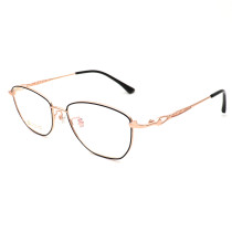 Olet Prescription Glasses Titanium Eyeglasses Gold/Black Oval Frame Large Size for Women LP8005C1