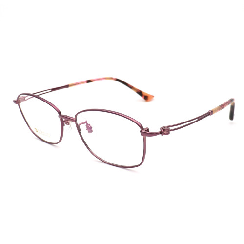 Olet Prescription Glasses Titanium Eyeglasses Purple Oval Frame Large Size for Women LP8029C4