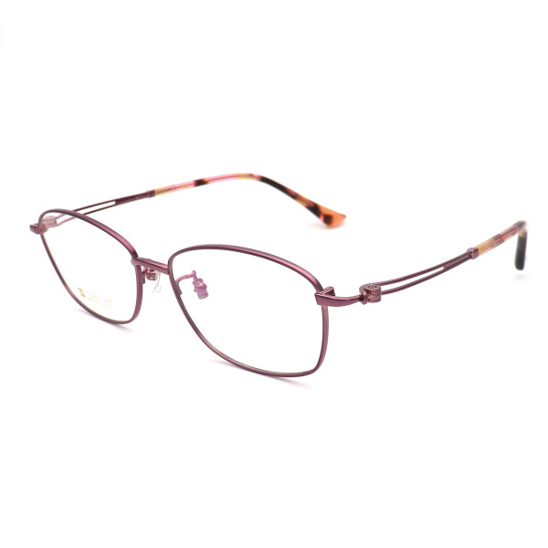 Olet Prescription Glasses Titanium Eyeglasses Purple Oval Frame Large Size for Women LP8029C4