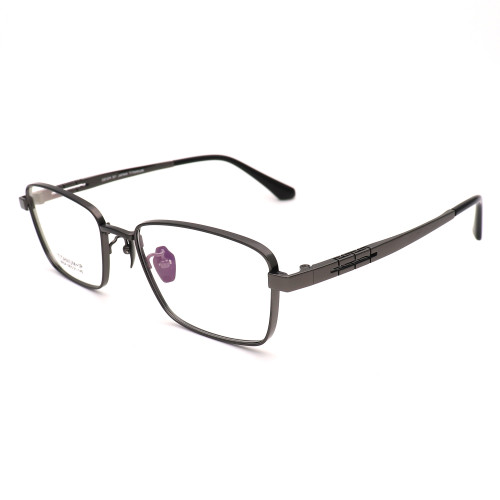 Olet Prescription Glasses Titanium Eyeglasses Gunmetal Square Frame Oversize for Men LP8034C3