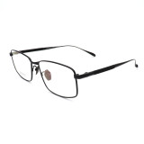 Olet Prescription Glasses Titanium Eyeglasses Black Rectangle Frame Medium Size LP8020C4