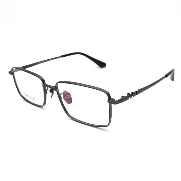 Olet Prescription Glasses Titanium Eyeglasses Gunmetal Square Frame Large Size for Men LP8038C3