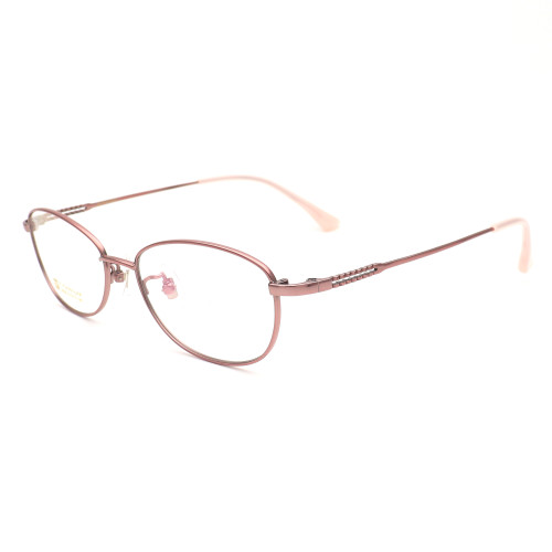 Olet Prescription Glasses Titanium Eyeglasses Pink Oval Frame Medium Size for Women LP8009C5