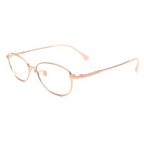 Olet Prescription Glasses Titanium Eyeglasses Gold Oval Frame Medium Size for Women LP8009C2