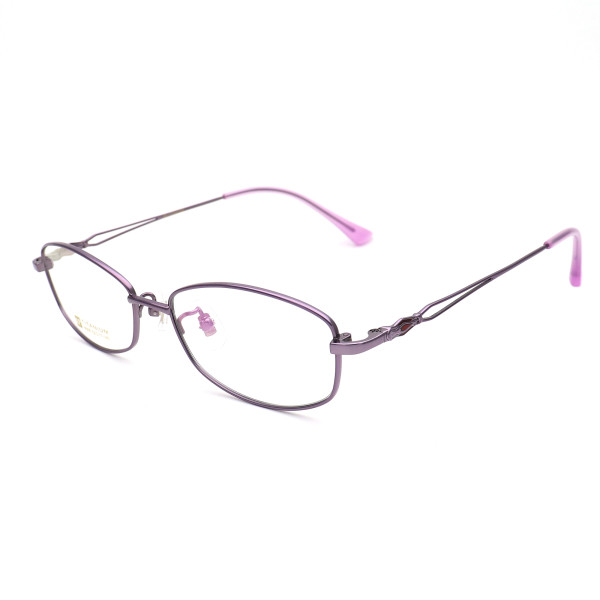 Olet Prescription Glasses Titanium Eyeglasses Purple Oval Frame Medium Size for Women LP8008C4