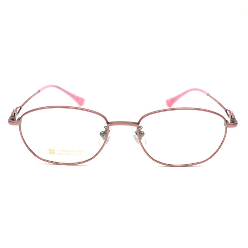 Olet Prescription Glasses Titanium Eyeglasses Pink Oval Frame Medium Size for Women LP8021C5
