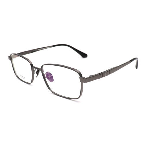 Olet Prescription Glasses Titanium Eyeglasses Gunmetal Square Frame Large Size for Men LP8033C3