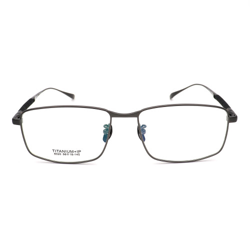 Olet Prescription Glasses Titanium Eyeglasses Gunmetal Rectangle Frame Medium Size LP8020C3