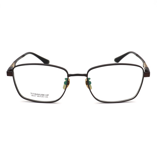 Olet Prescription Glasses Titanium Eyeglasses Coffee Square Frame Large Size for Men LP8037C5