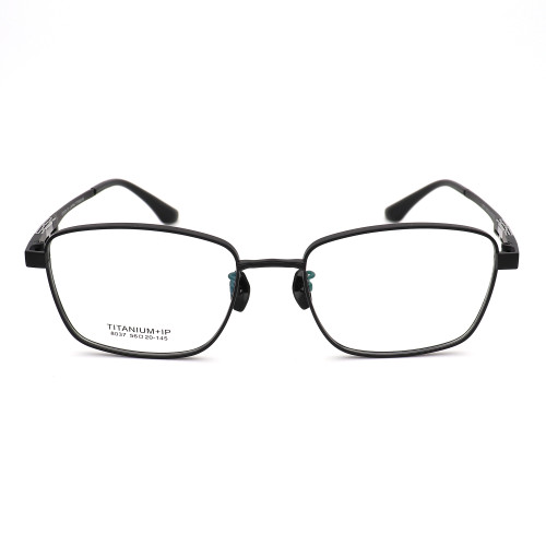 Olet Prescription Glasses Titanium Eyeglasses Black Square Frame Large Size for Men LP8037C2