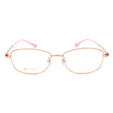 Olet Prescription Glasses Titanium Eyeglasses Gold Oval Frame Large Size for Women LP8028C2