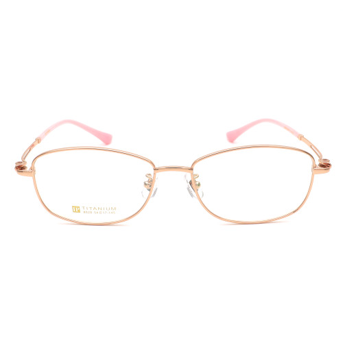 Olet Prescription Glasses Titanium Eyeglasses Gold Oval Frame Large Size for Women LP8028C2